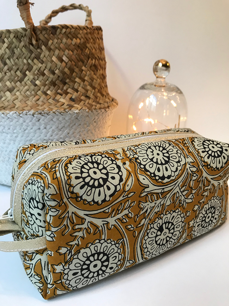 Trousse De Toilette Motif Moutarde Atelier Coco Vanille